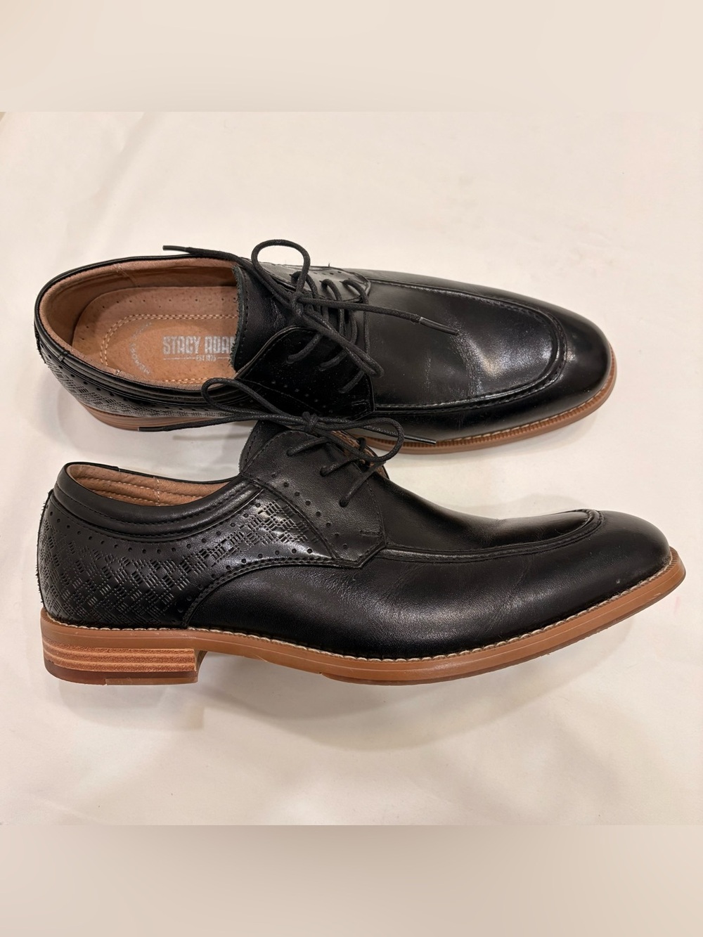 Men’s Black Leather Stacy Adams Dress Shoes Size 8